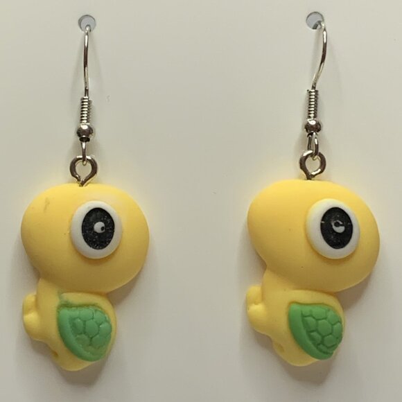 Turtle Earring, Silly Animal Earring, Gift, Nautical Earring, Turtle Jewelry - Picture 7 of 7
